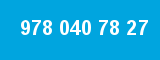 978 040 78 27 978 040 78 27